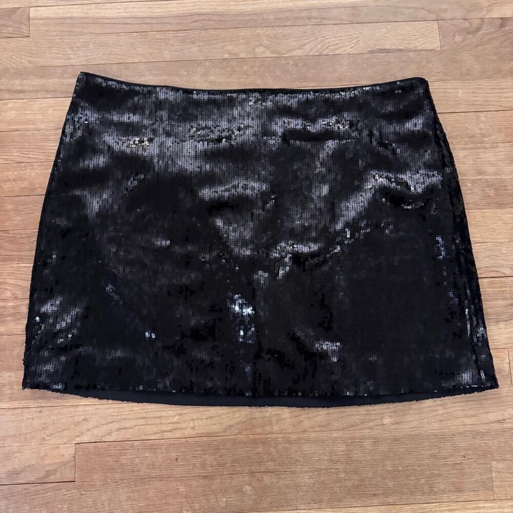 J. Crew black sequin mini pencil skirt size 24
 b47